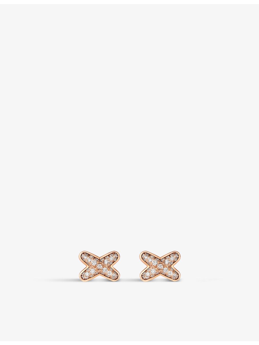 Chaumet 18ct rose gold diamond earrings 0.129ct (British brand)