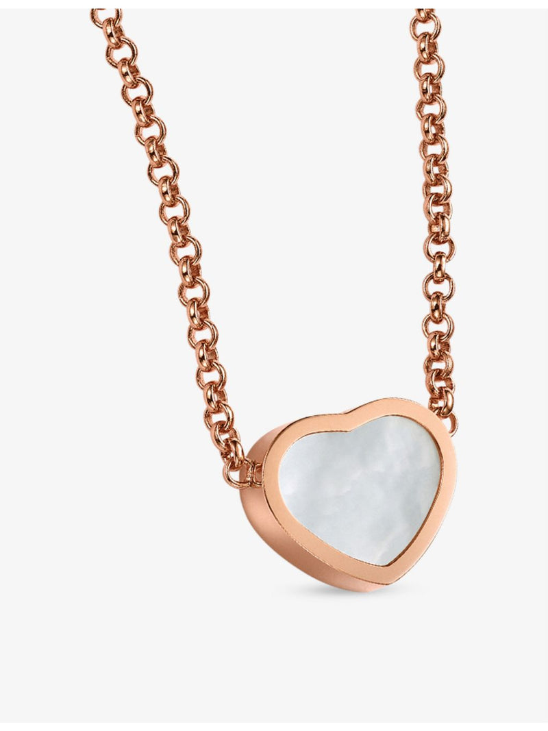 Chopard Happy Hearts 18ct rose gold mother-of-pearl necklace - British product