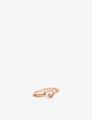 Chopard My Happy Hearts 18ct Rose-Gold 0.05ct Brilliant-Cut Diamond Ring