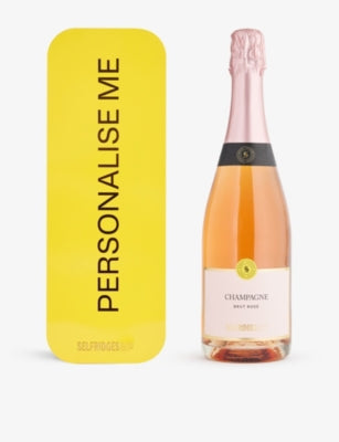 Selfridges Selection personalised tin and brut rosé champagne, UK version