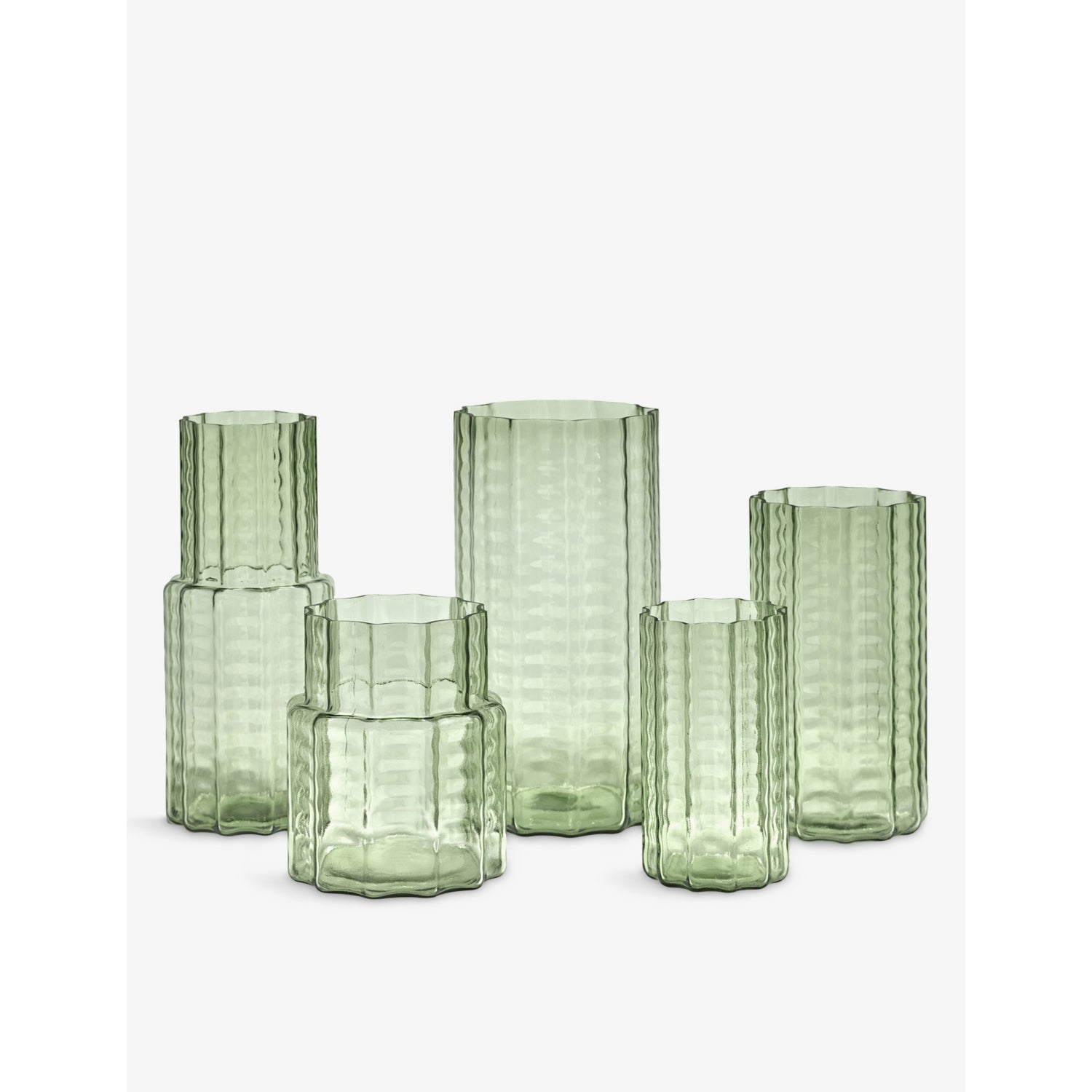 Serax Wave glass vase 28cm, textured mouthblown design, UK version