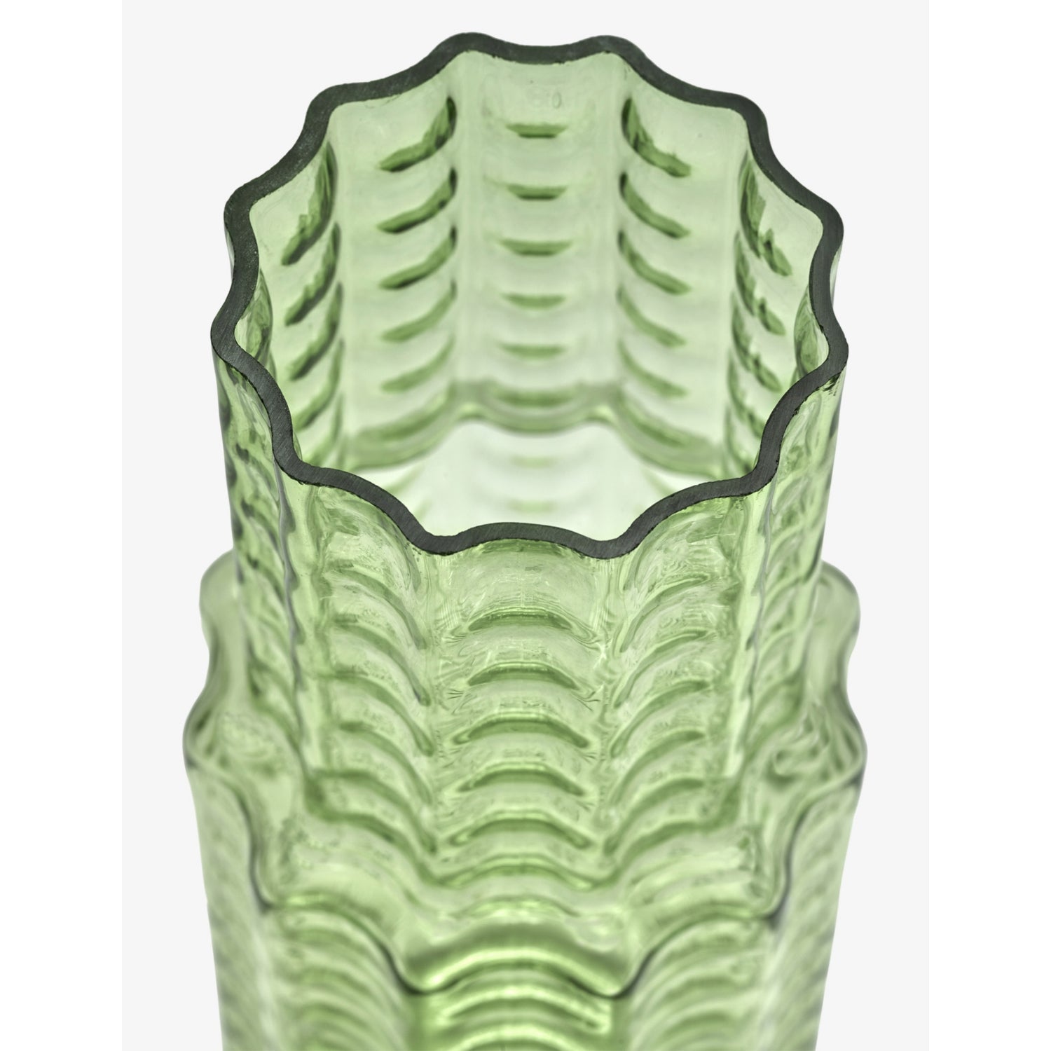 Serax Wave textured mouthblown glass vase 35cm, UK version