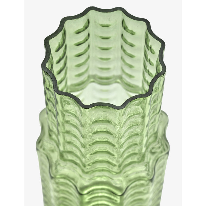 Serax Wave textured mouthblown glass vase 35cm, UK version