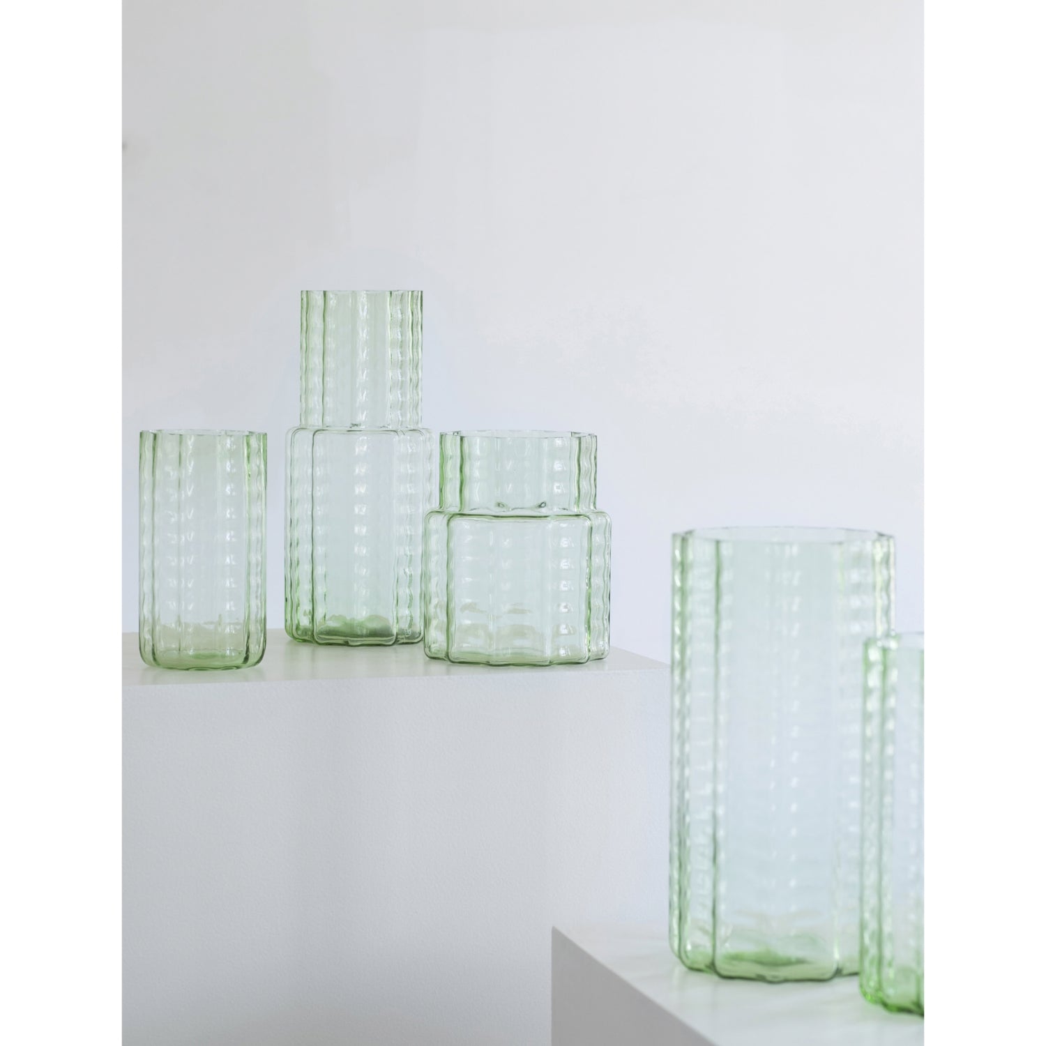 Serax Wave textured mouthblown glass vase 35cm, UK version