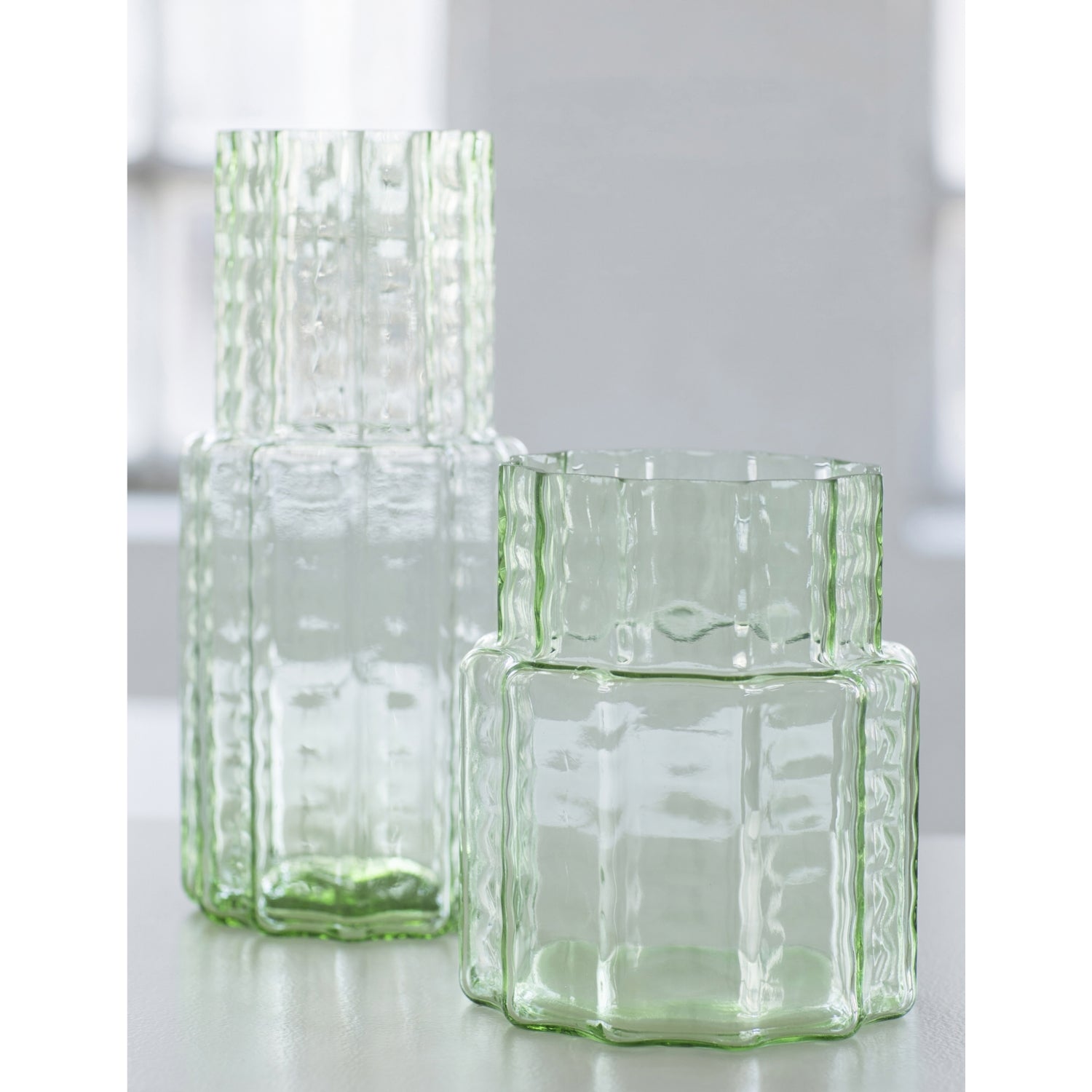 Serax Wave textured mouthblown glass vase 35cm, UK version