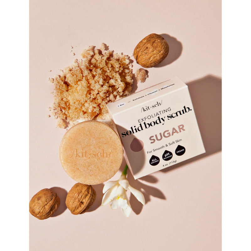 Kitsch sugar exfoliating body scrub bar 111g (British brand)