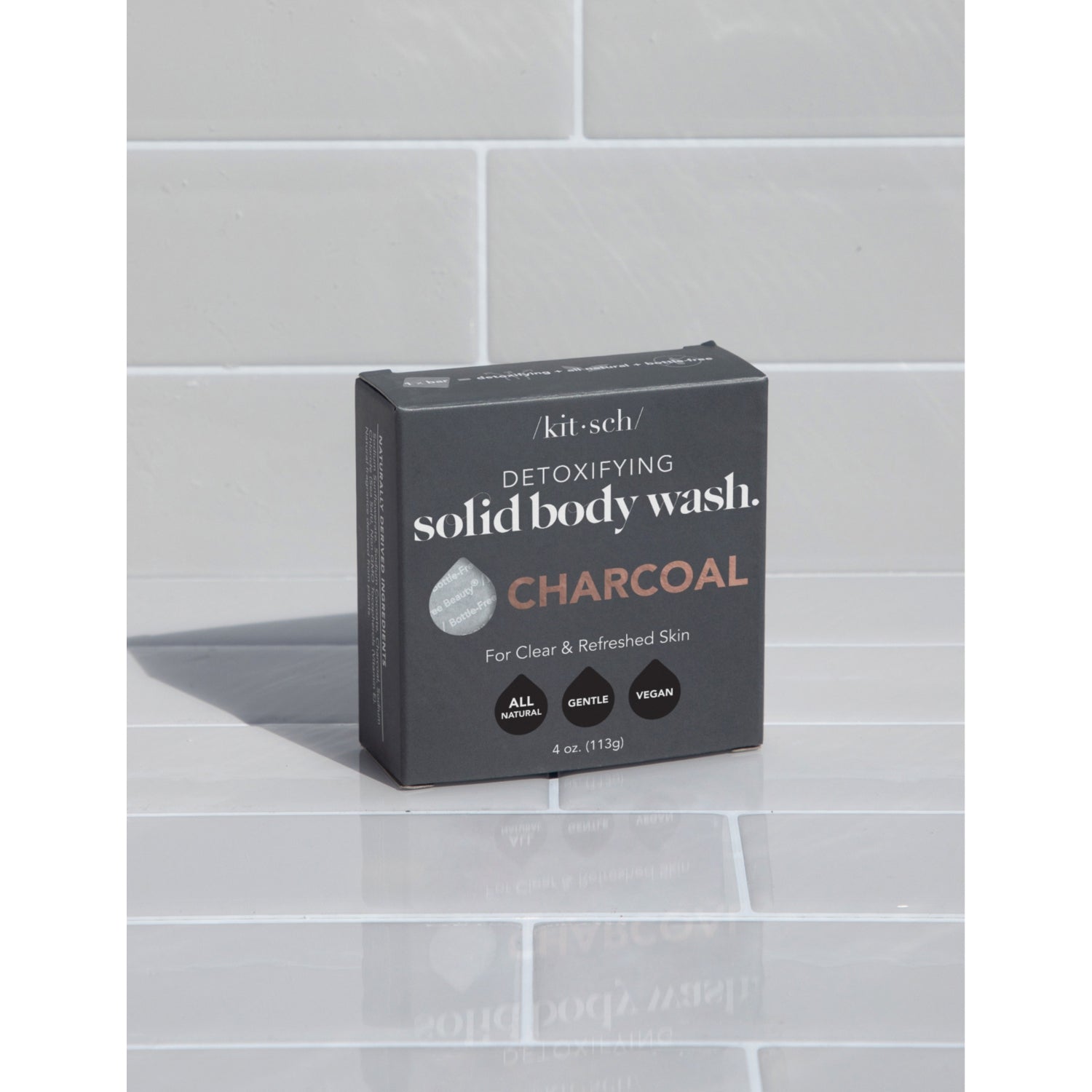 Kitsch Charcoal Detoxifying body wash bar 113g, imported from the UK