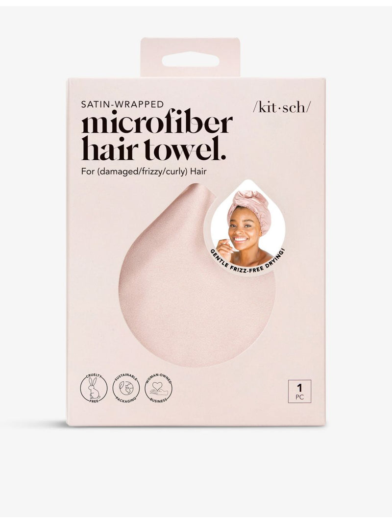 Kitsch satin-wrapped microfibre hair towel, UK version