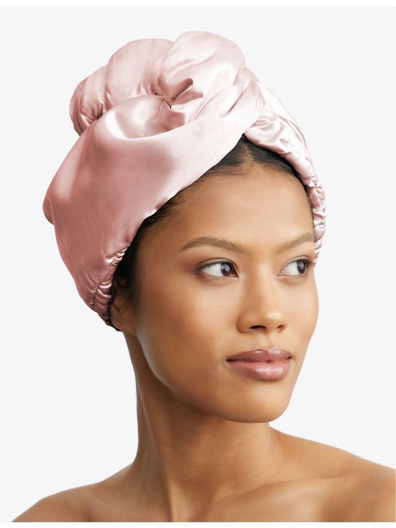 Kitsch satin-wrapped microfibre hair towel, UK version