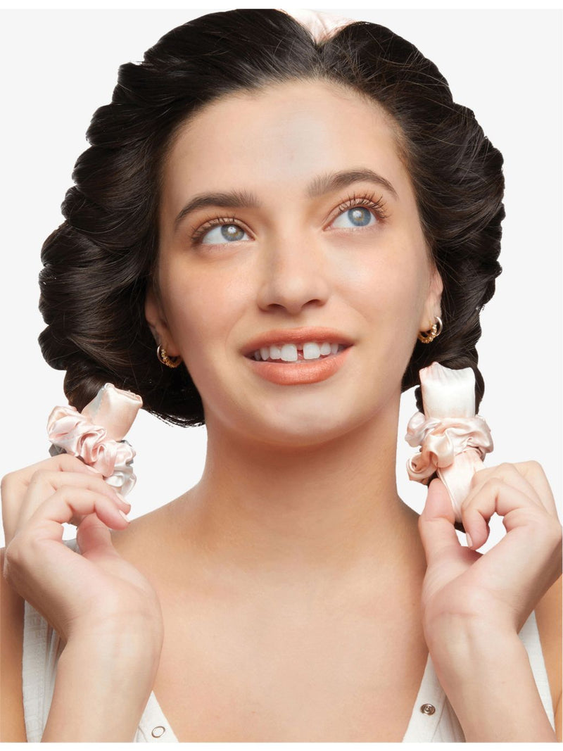 Kitsch satin heatless curling set with foam rod and scrunchies, British brand