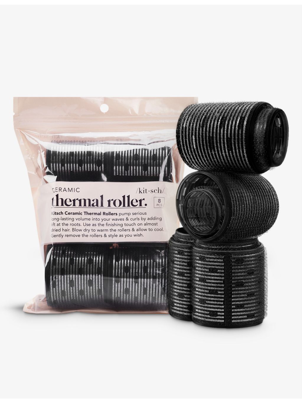 Kitsch ceramic thermal hair rollers set of eight (British brand)