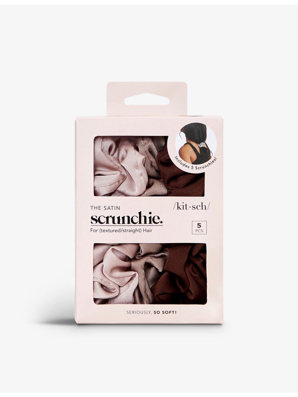 Kitsch satin sleep scrunchies set of five (British brand)