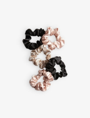 Kitsch satin sleep scrunchies assorted set of five, UK version