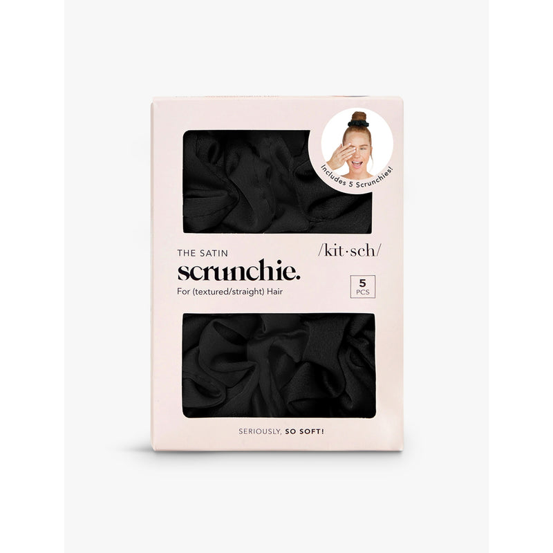 Kitsch satin sleep scrunchy set of five (British brand)