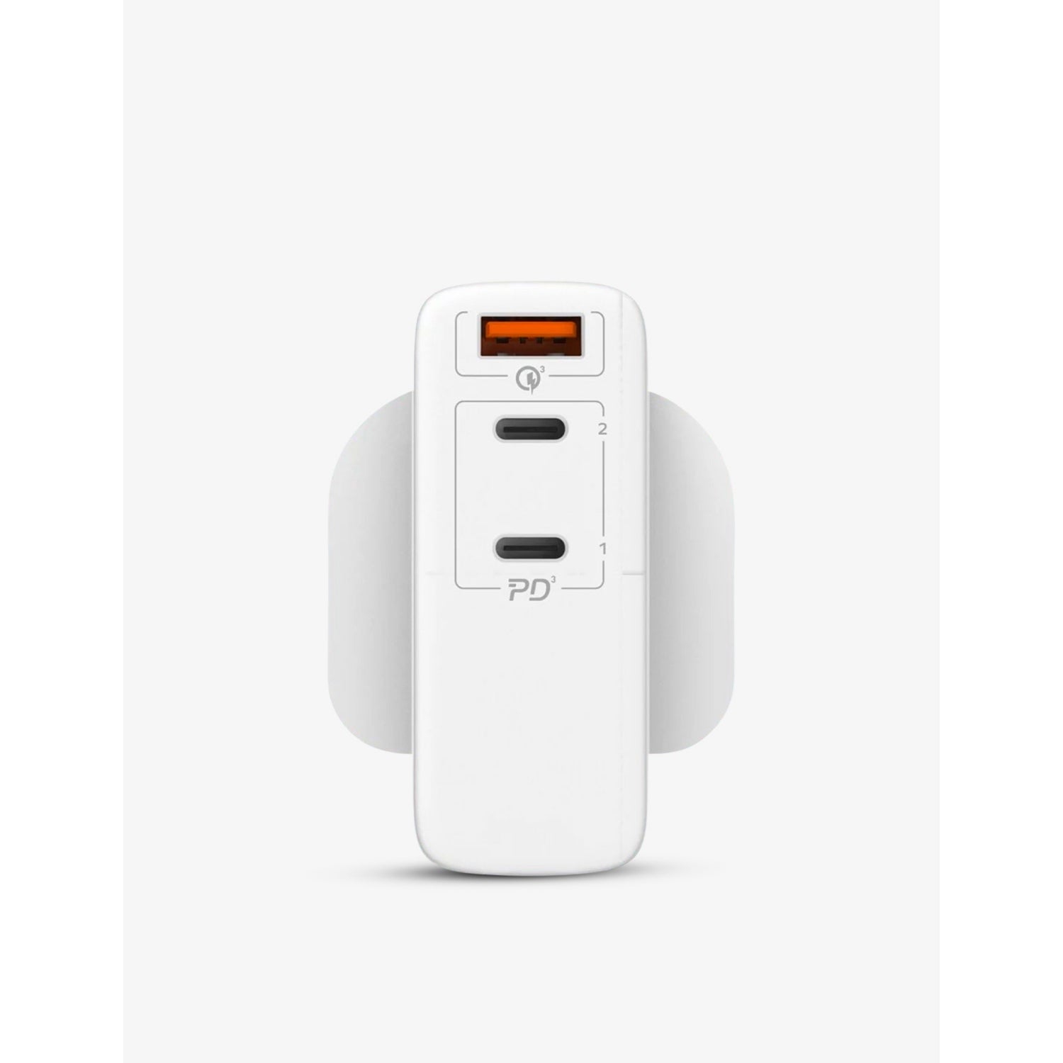 OnePlug 140W 3-port GaN charger in white (British brand)