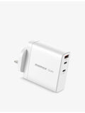 OnePlug 140W 3-port GaN charger in white (British brand)
