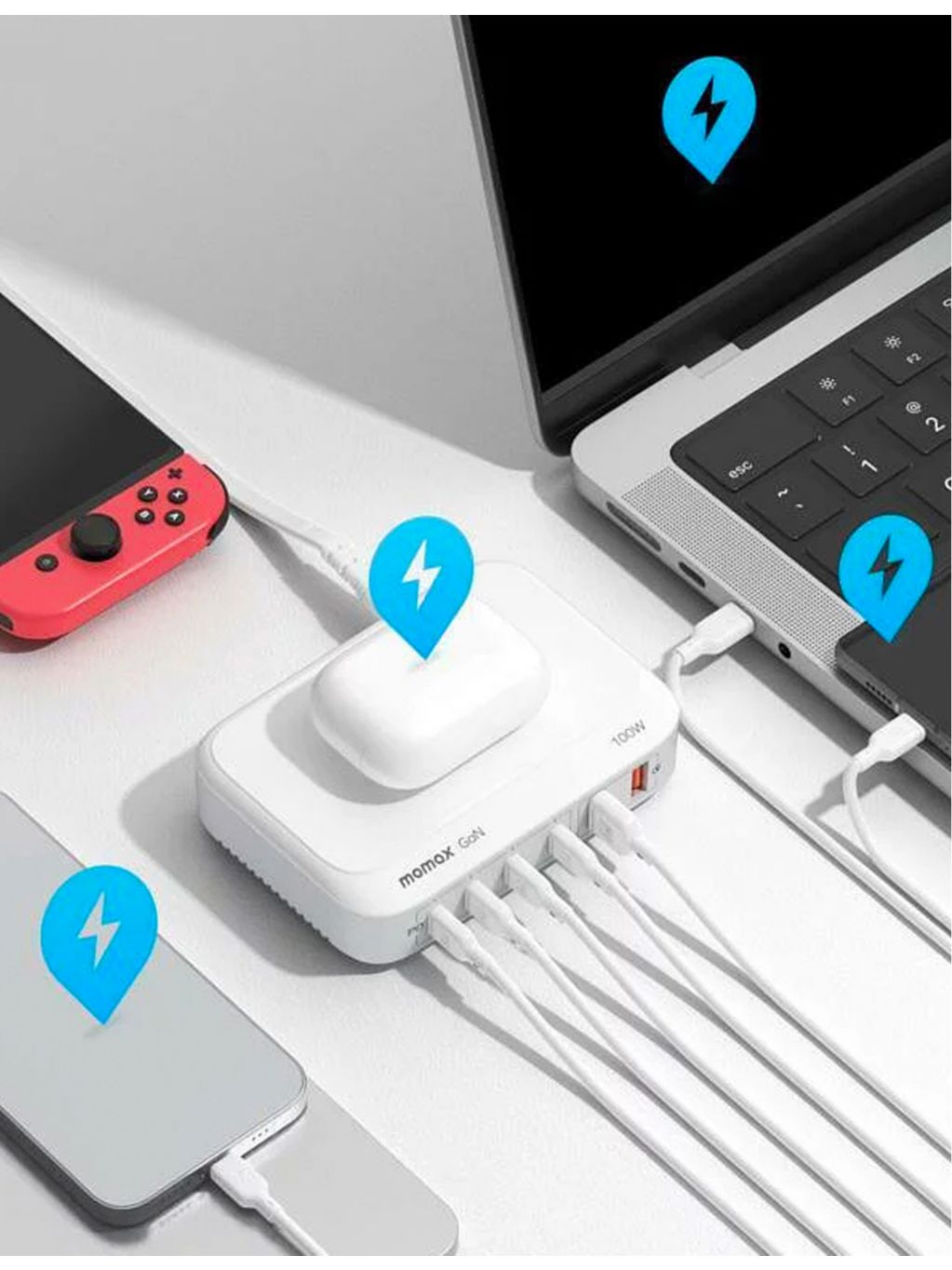 Q.Plug 6-port wireless charging box - British product
