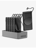 WST multi wireless charging station black with two 10000mAh powerbanks - British product