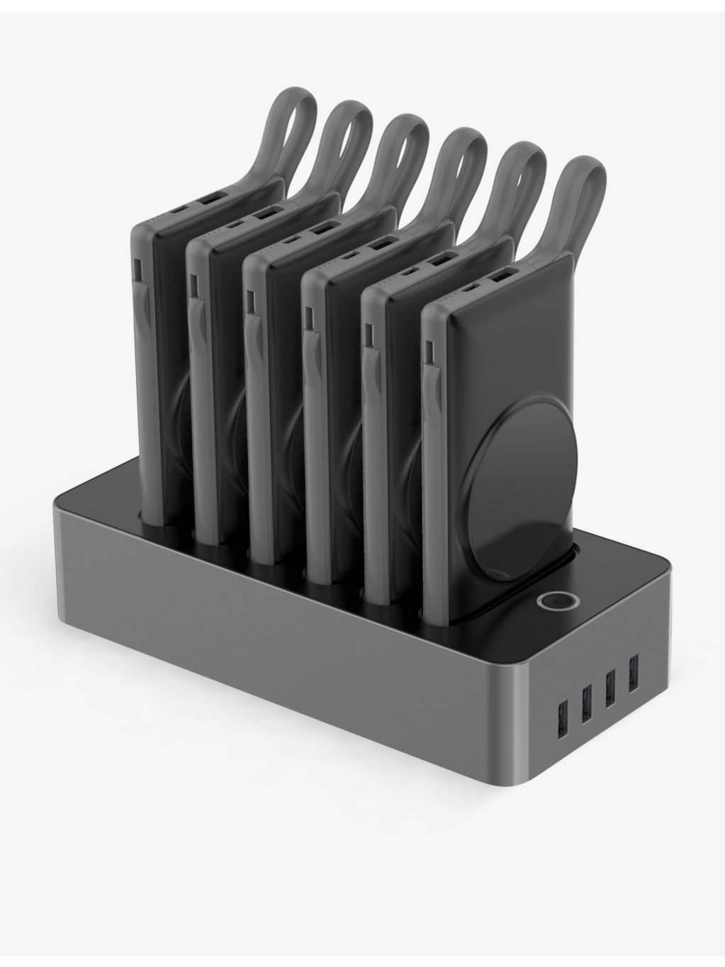 WST multi wireless charging station black with two 10000mAh powerbanks - British product