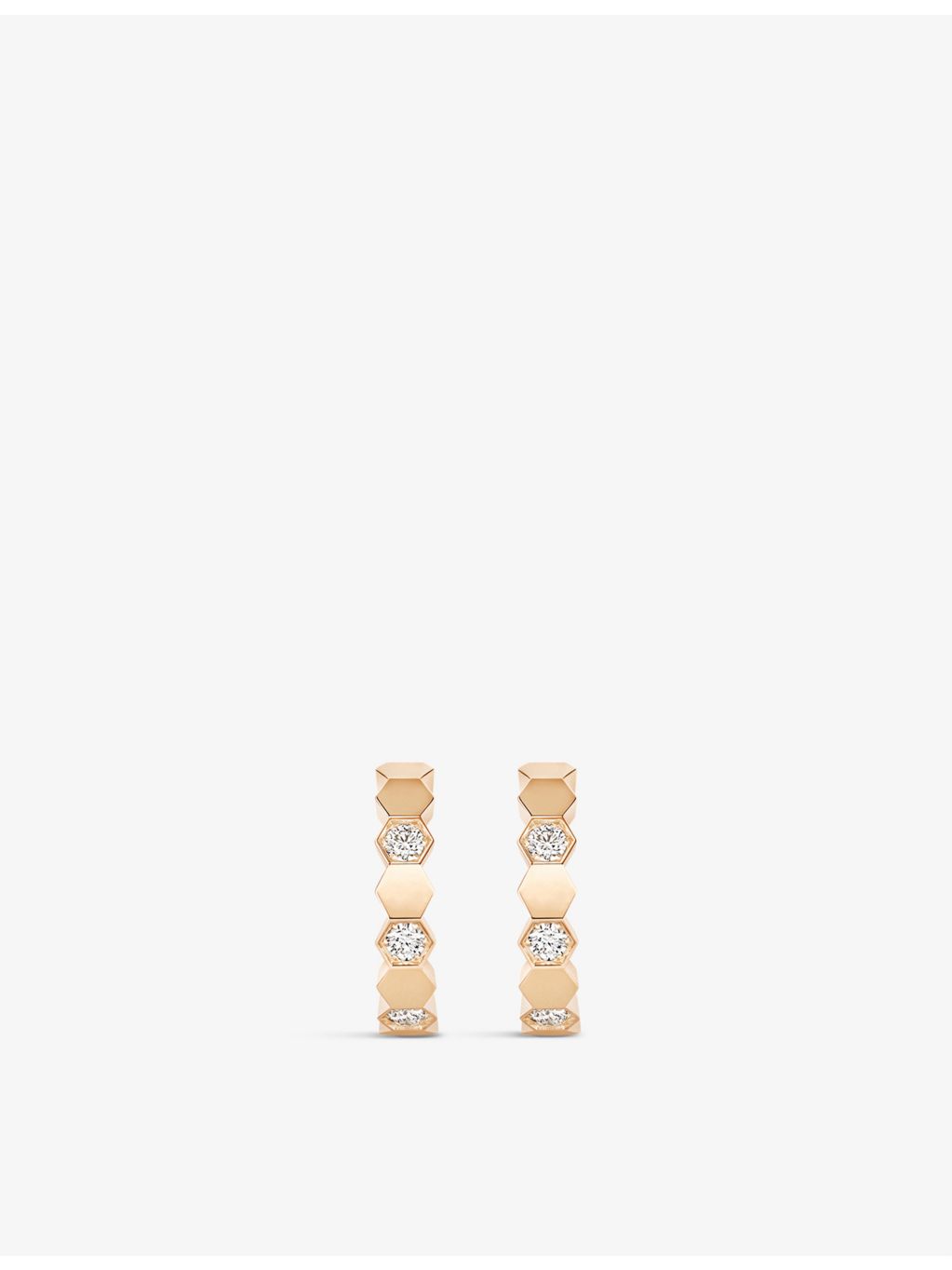 Chaumet 18ct rose-gold diamond hoop earrings 0.41ct (British brand)