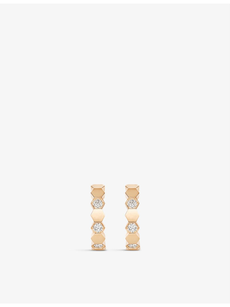 Chaumet 18ct rose-gold diamond hoop earrings 0.41ct (British brand)