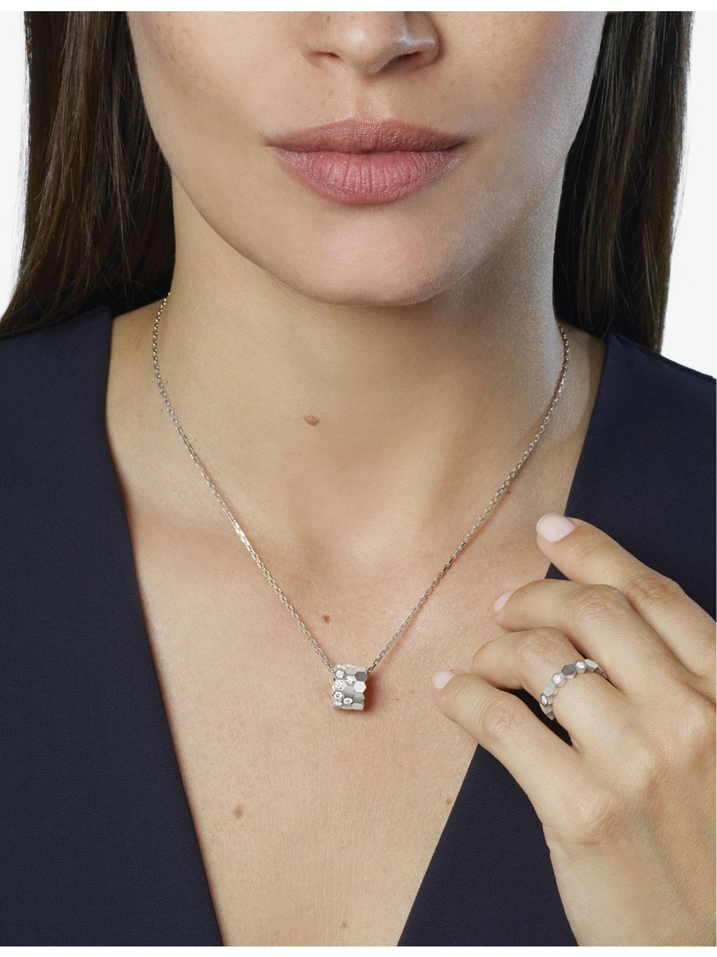 Chaumet 18ct white-gold 0.6ct diamond pendant (British brand)