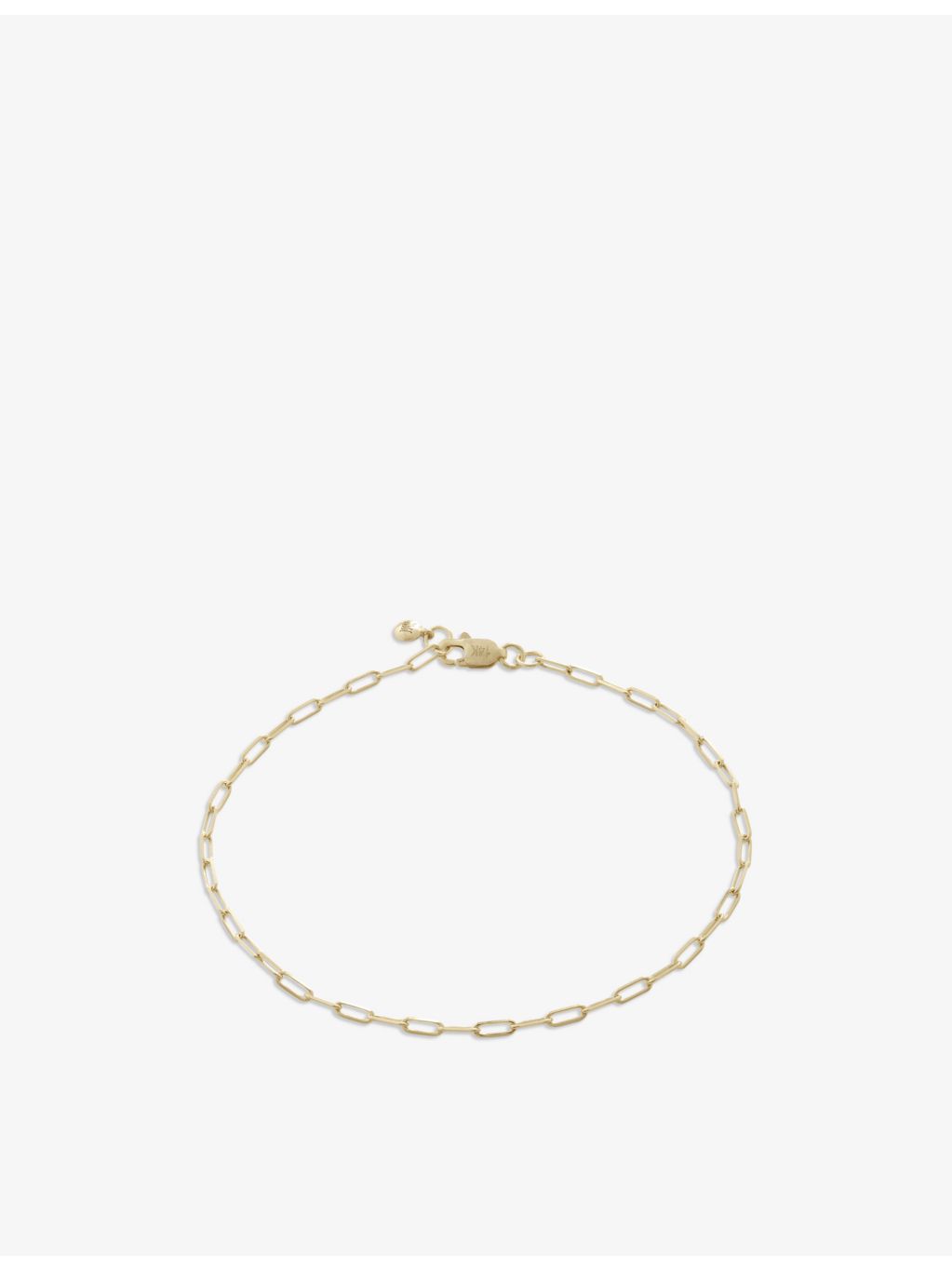 Monica Vinader gold vermeil paperclip chain bracelet, imported from the UK