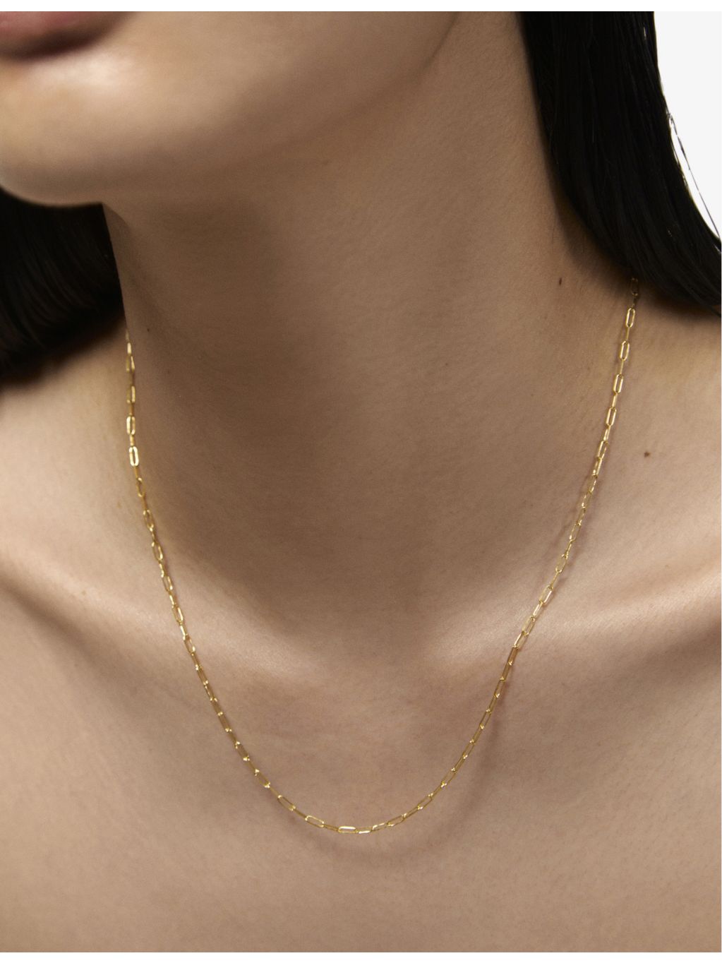 Monica Vinader mini paperclip chain necklace 46cm, imported from the UK