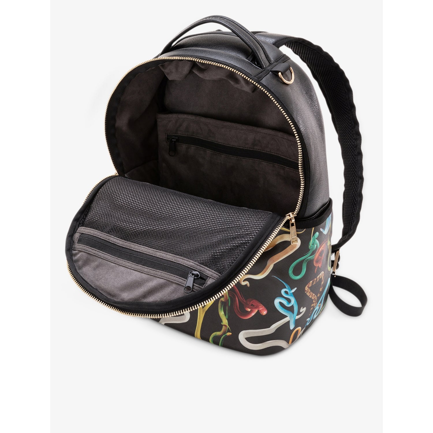 Seletti snakes graphic-print faux-leather backpack, imported from the UK
