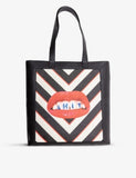 Seletti lipstick-print canvas tote bag 69cm, UK version