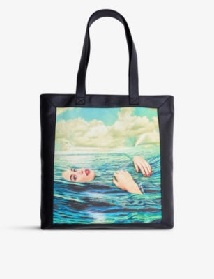 Seletti Seagirl canvas faux-leather tote bag (British brand)