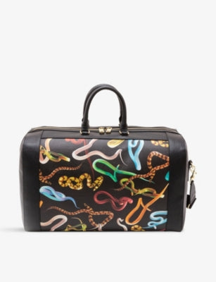 Seletti snakes faux-leather travel bag, imported from the UK