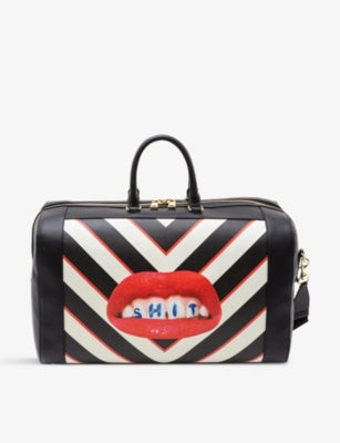Seletti lipstick-print faux-leather travel bag, UK version