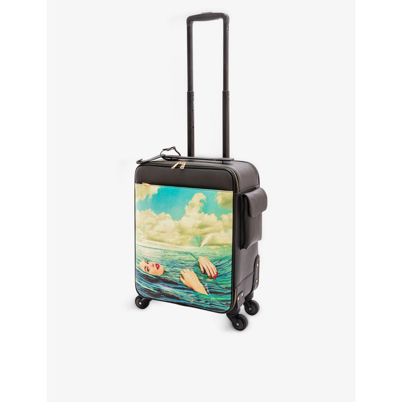 Seletti Seagirl faux-leather cabin suitcase, imported from the UK