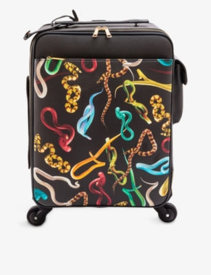 Seletti snakes faux-leather carry-on suitcase - British product