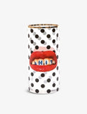 Seletti Toiletpaper cylindrical glass vase with mouth-print, 30cm (British brand)