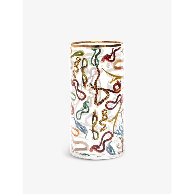 Seletti glass vase snakes pattern 30cm, imported from the UK