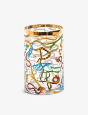 Seletti glass vase TOILETPAPER snake design 14cm - British product