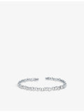 Suzanne Kalan baguette-cut diamond bangle in 18ct white gold (British brand)