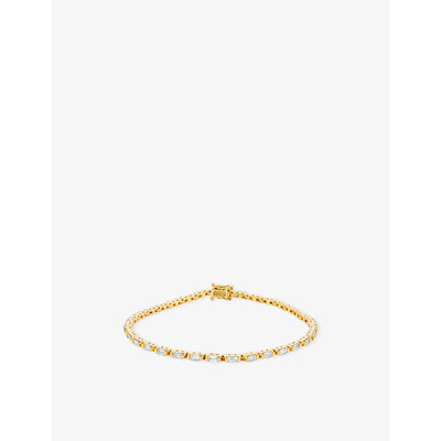 selfridges Suzanne Kalan Linear 18ct Yellow Gold and 1.75ct Baguette-Cut Diamond Tennis Bracelet 17.8cm- Buy online at McGrocer