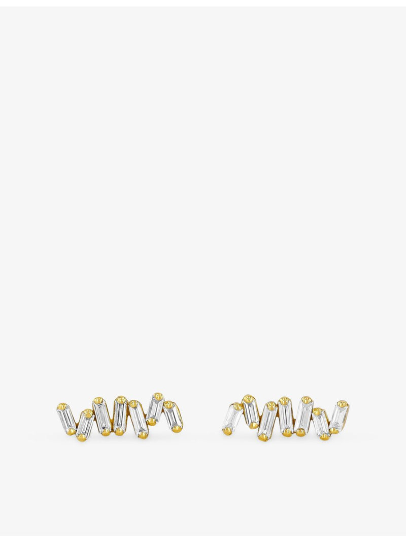 Suzanne Kalan 18ct gold diamond stud earrings 0.18ct, imported from the UK