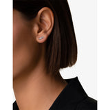 Suzanne Kalan 18ct white gold baguette diamond stud earrings 0.18ct (British brand)