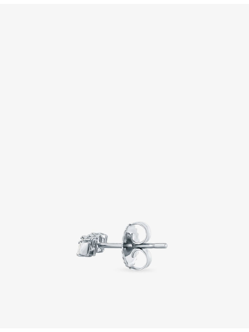 Suzanne Kalan 18ct white gold baguette diamond stud earrings 0.18ct (British brand)