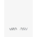 Suzanne Kalan 18ct white gold baguette diamond stud earrings 0.18ct (British brand)