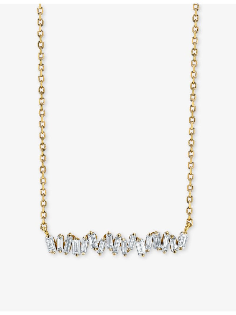 Suzanne Kalan white-gold diamond bar necklace 0.30ct (British brand)