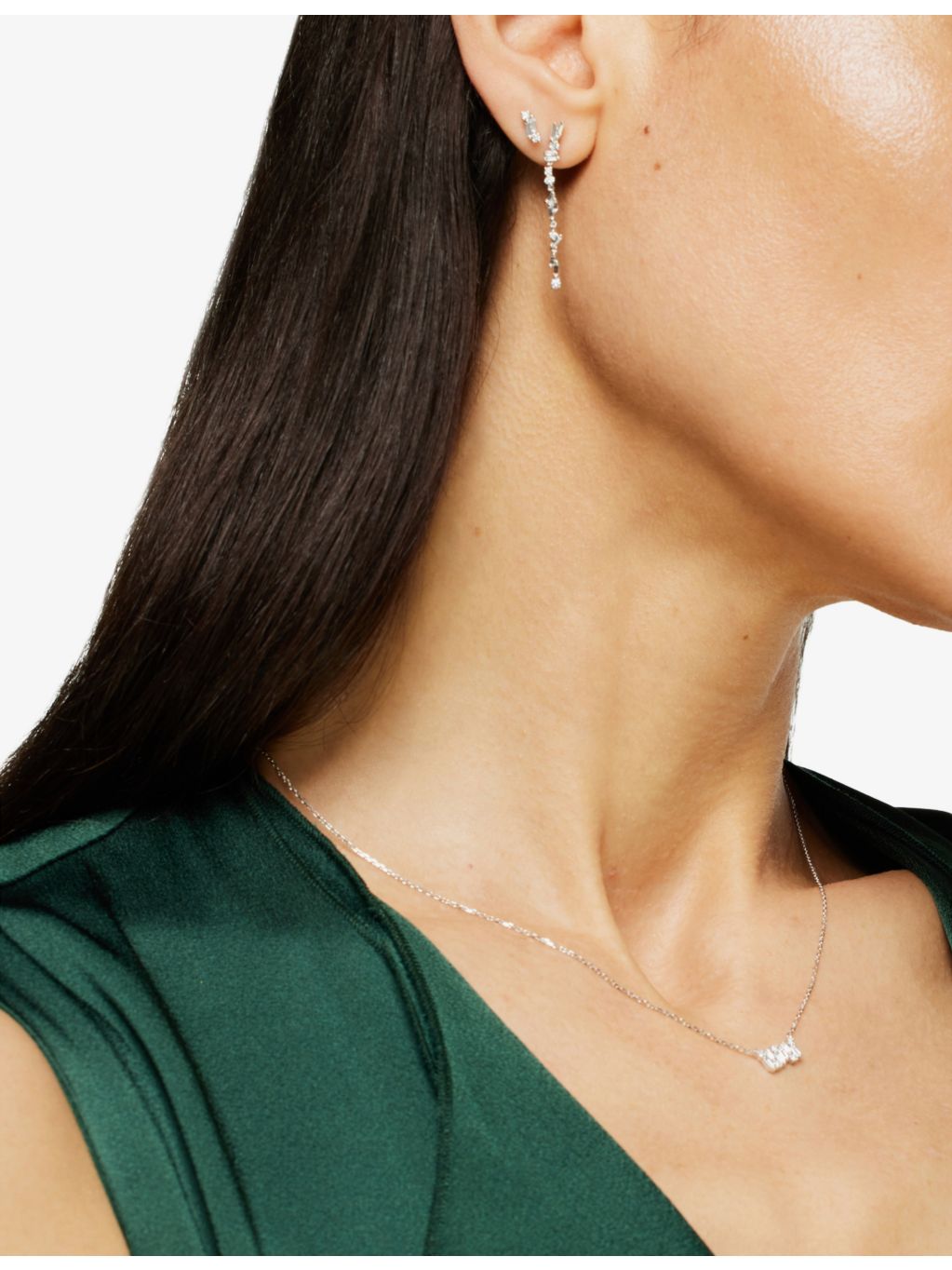 Suzanne Kalan Shimmer Small diamond necklace 18ct white gold - British product