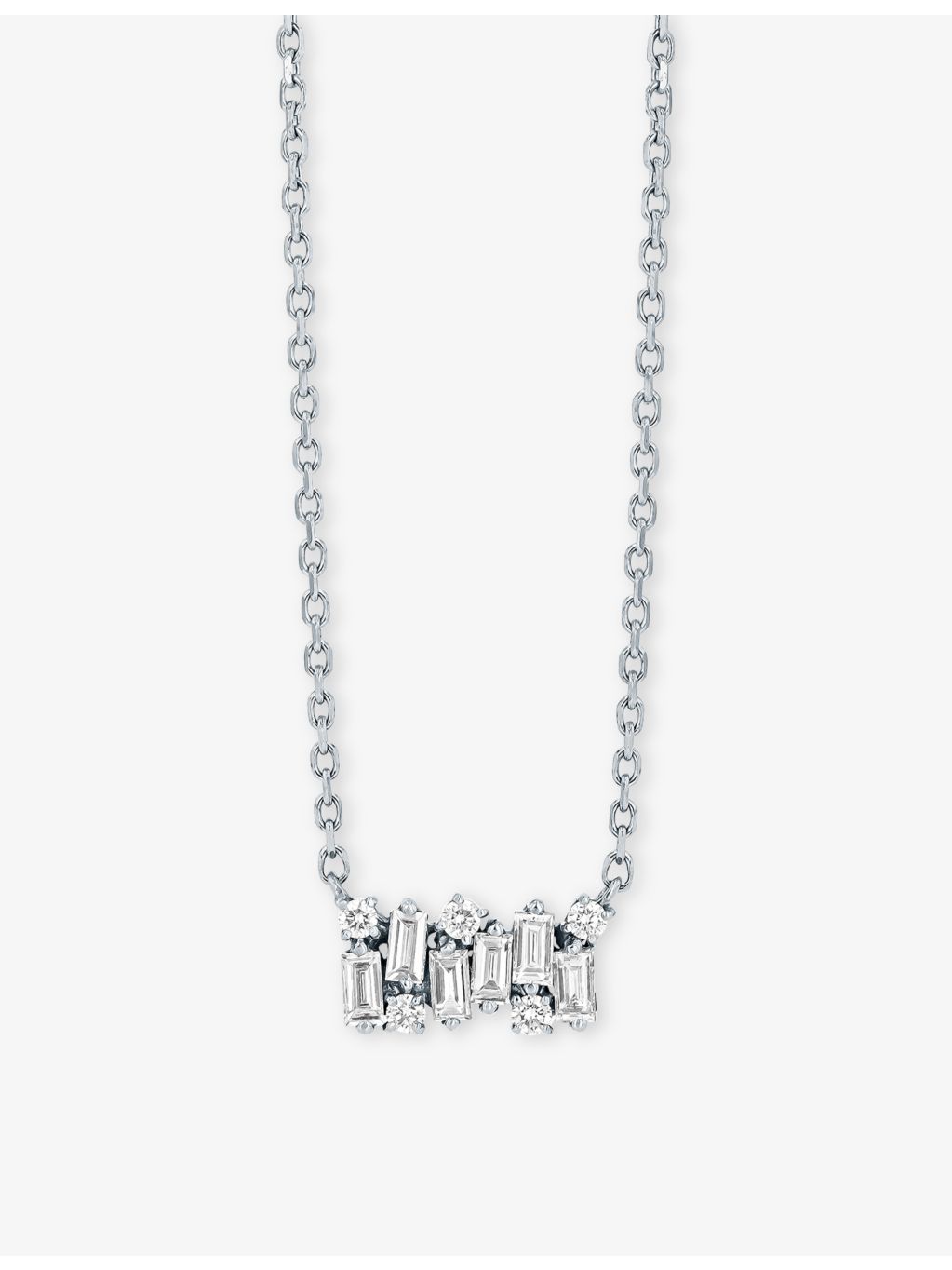 Suzanne Kalan Shimmer Small diamond necklace 18ct white gold - British product