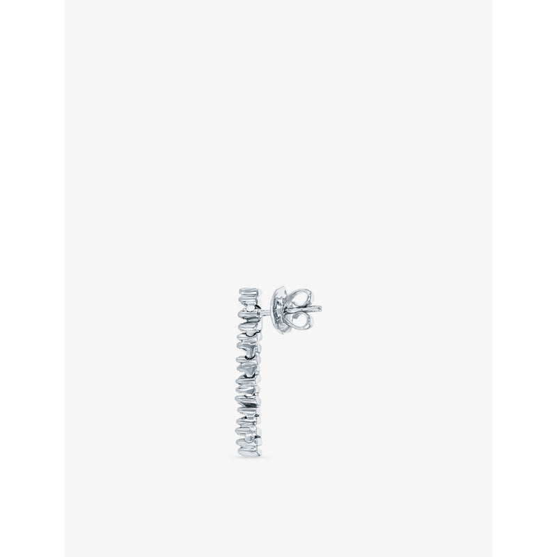 Suzanna Kalan 0.8ct baguette diamond earrings 18ct white gold (British brand)