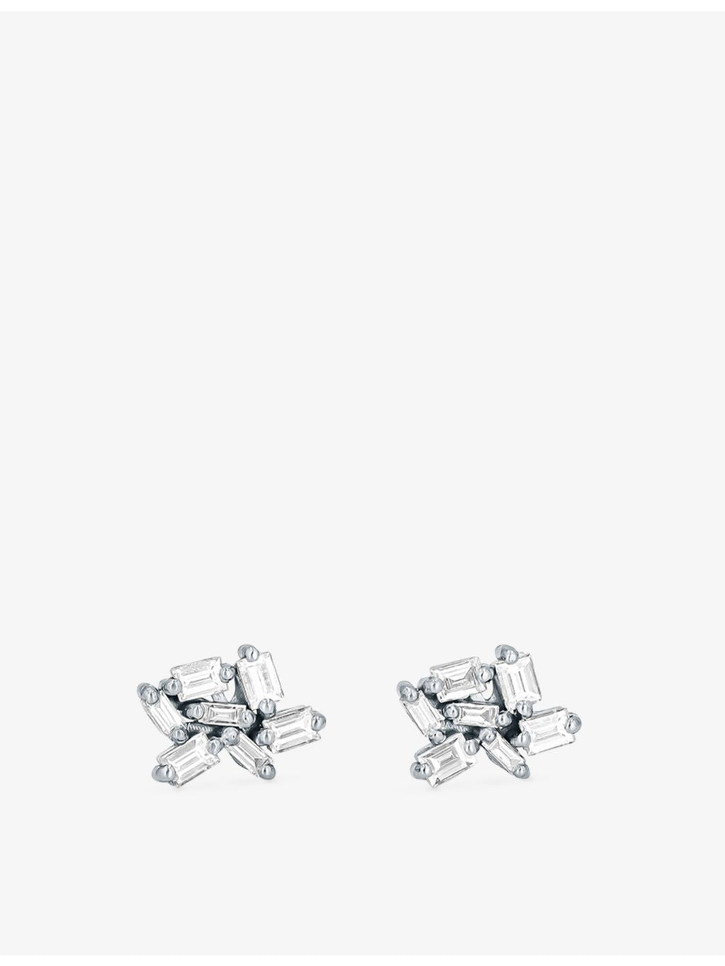 Suzanne Kalan 18ct white gold diamond earrings 0.35ct, UK version