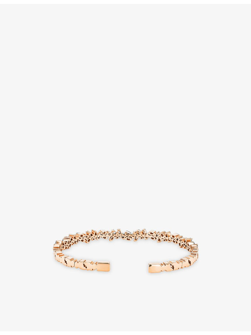 Suzanne Kalan Firework 18ct rose gold baguette-cut diamond bangle (British brand)